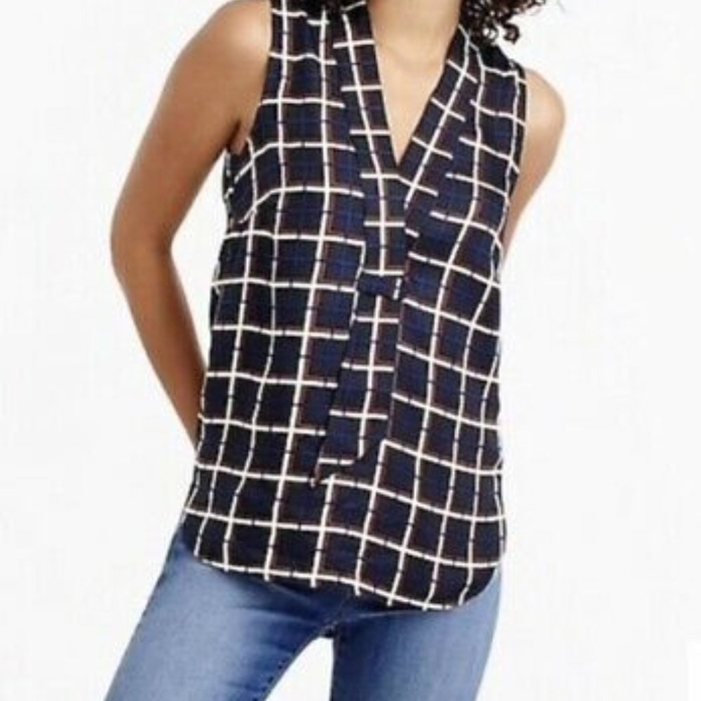 J.Crew Sleeveless Top in Windowpane Print